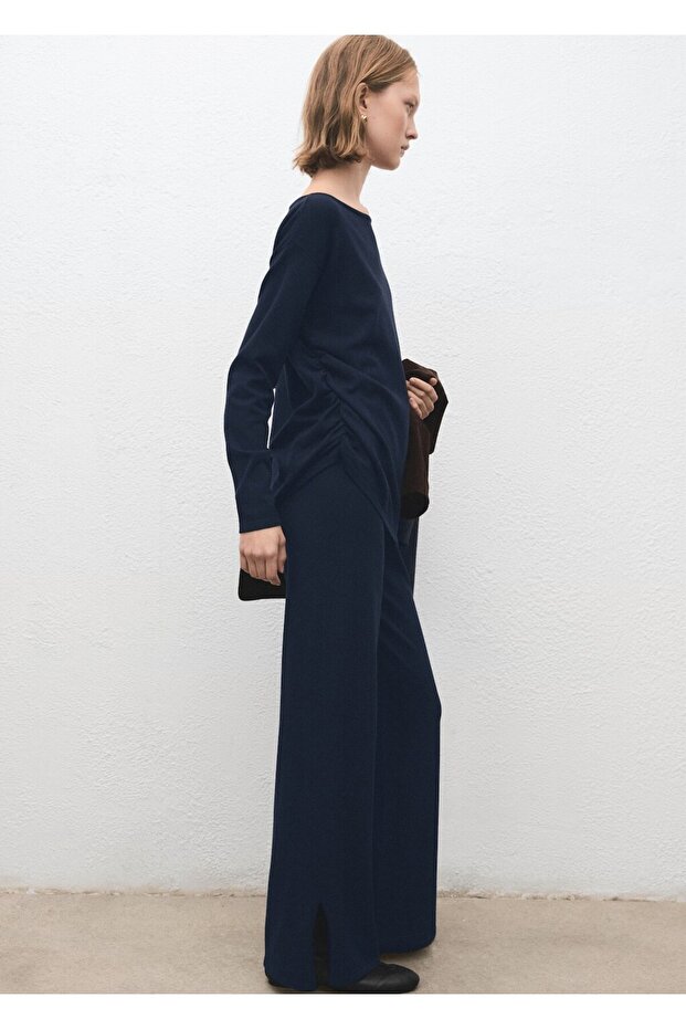 Pamuklu keten triko pantolon - 2