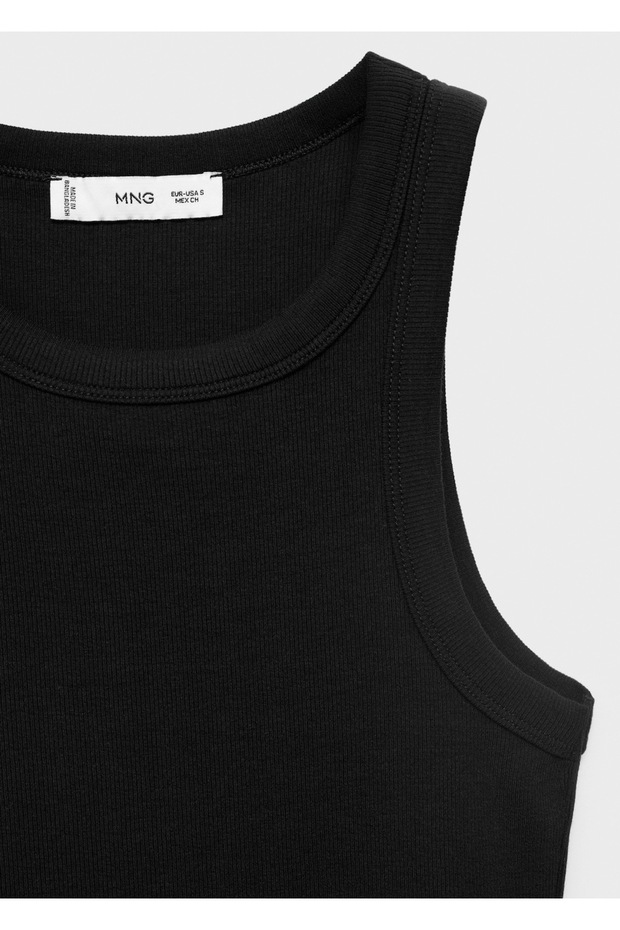 Lastik örgü pamuklu bluz - 8