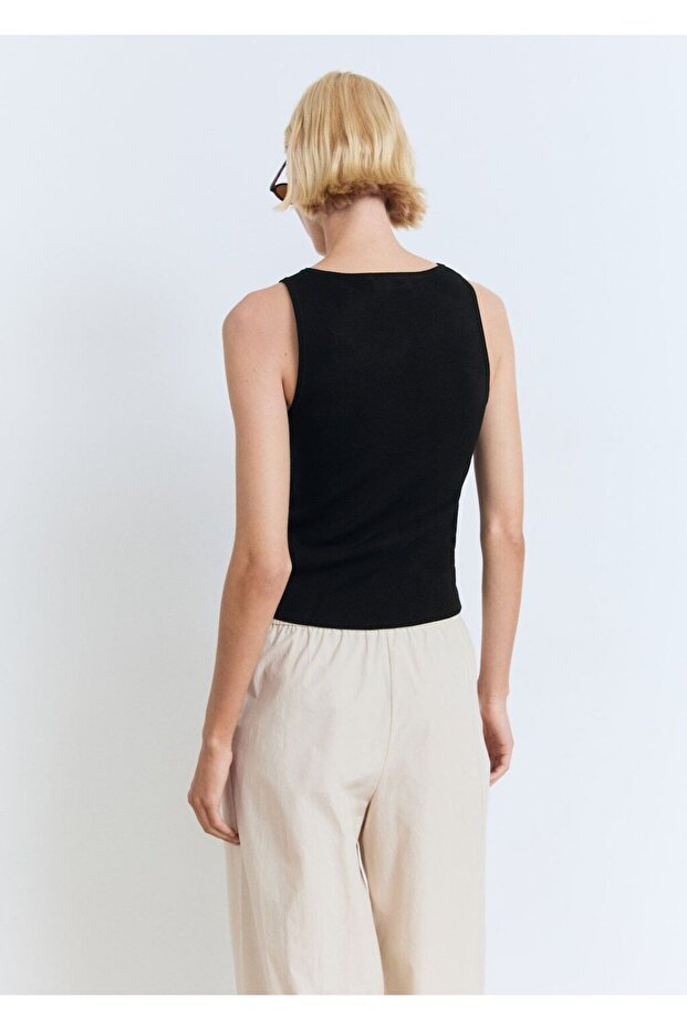 Fiyonklu dokuma bluz - 4