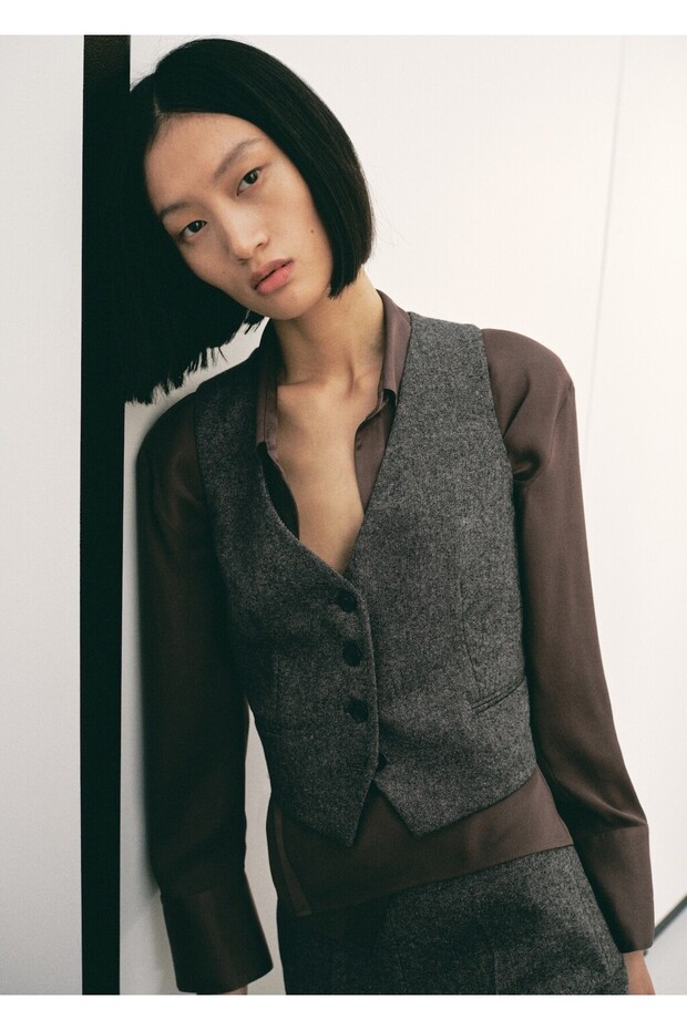 Kırçıllı yün yelek - 7