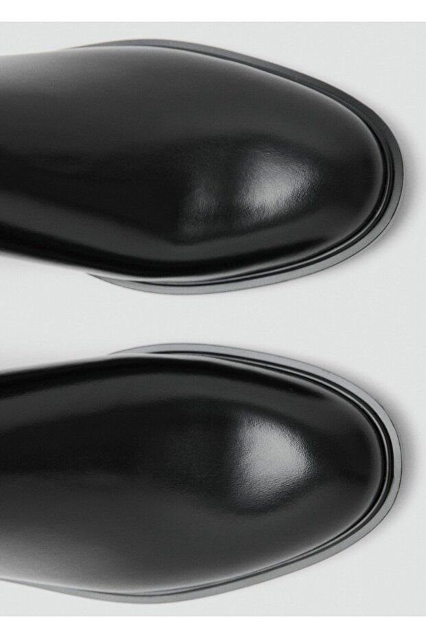 Elastik parçalı deri yarım bot - 6