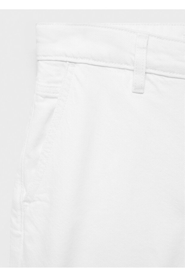 Orta Bel Denim Bermuda Şort - 5