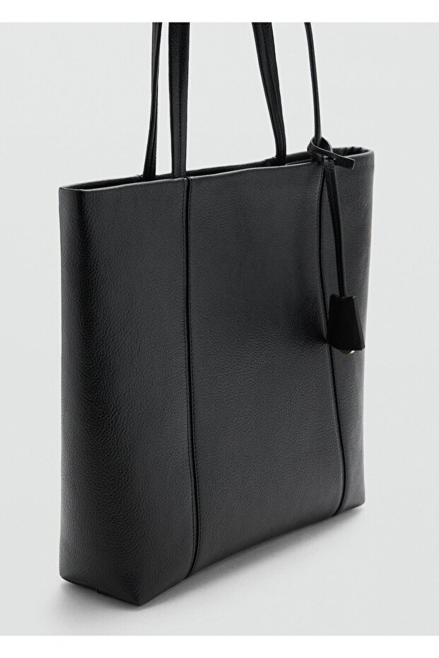 Saplı shopper çanta - 1