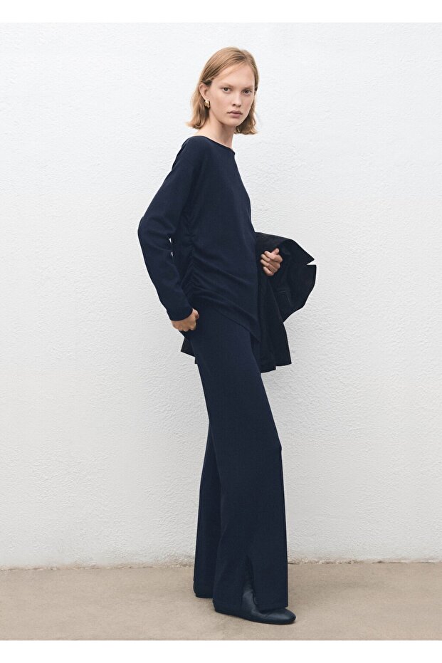 Kayık yaka örgü kazak - 2