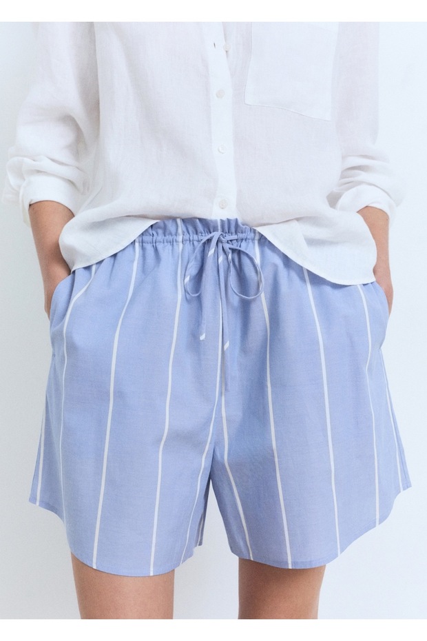 Striped Cotton Shorts