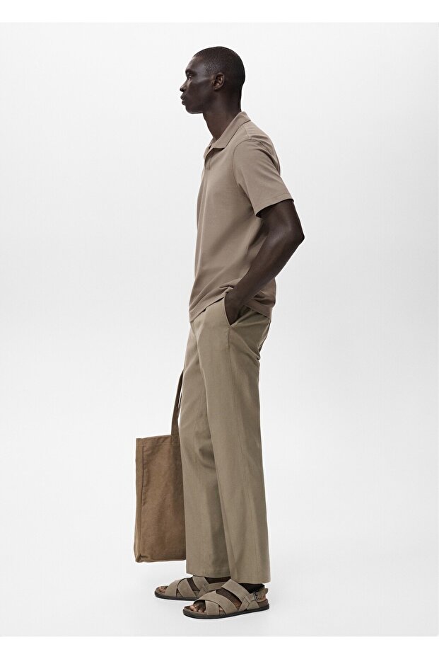 Pamuklu pike polo gömlek - 7