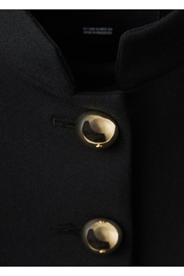 Mücevher düğmeli hakim yakalı ceket - 7