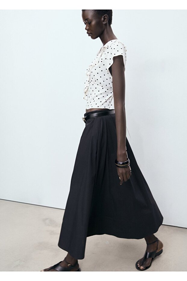 Fırfırlı puantiyeli bluz - 7