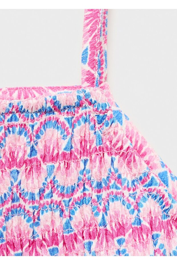 Patterned Drawstring Blouse - 5