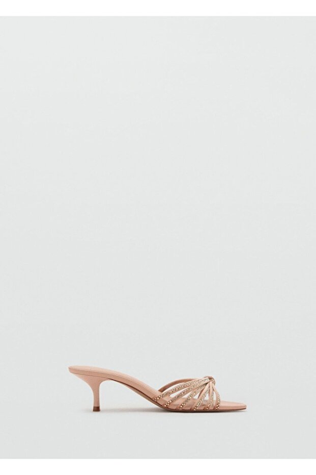 Strass taşlı kitten topuklu sandalet - 3