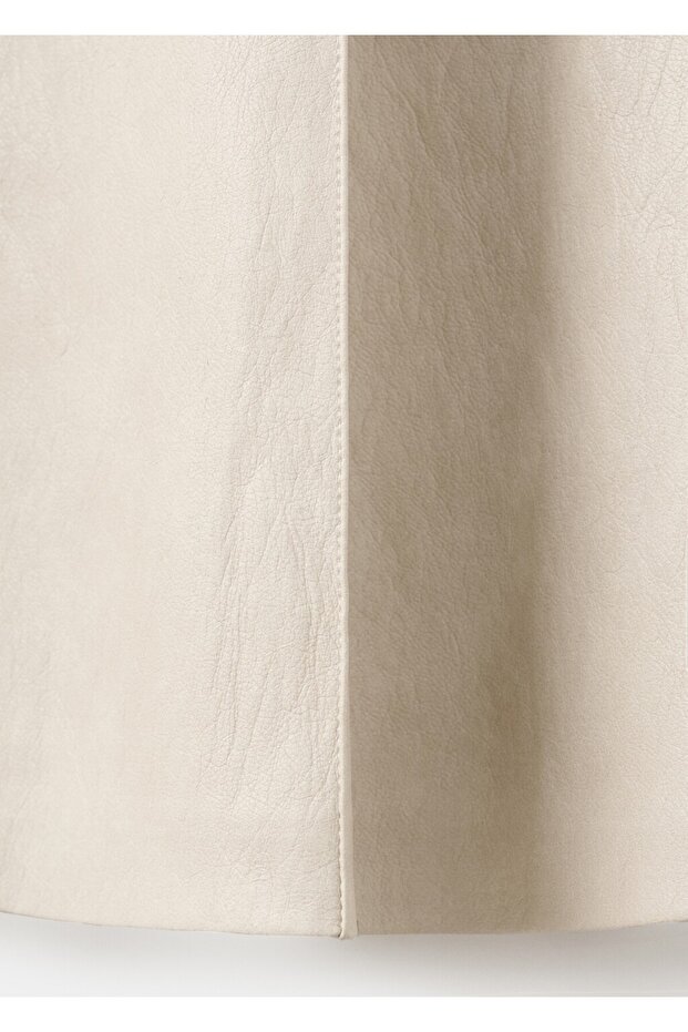 Godeli deri görünümlü etek - 5