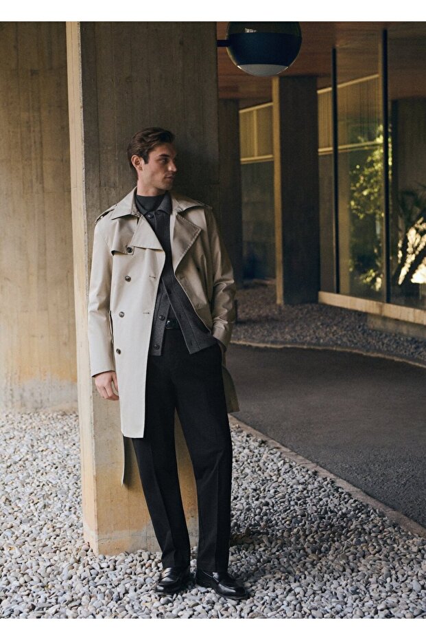 Regular kesim pamuklu pantolon - 8