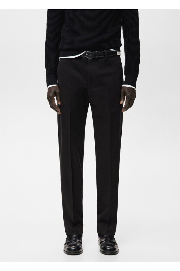 Regular kesim pamuklu pantolon - 1