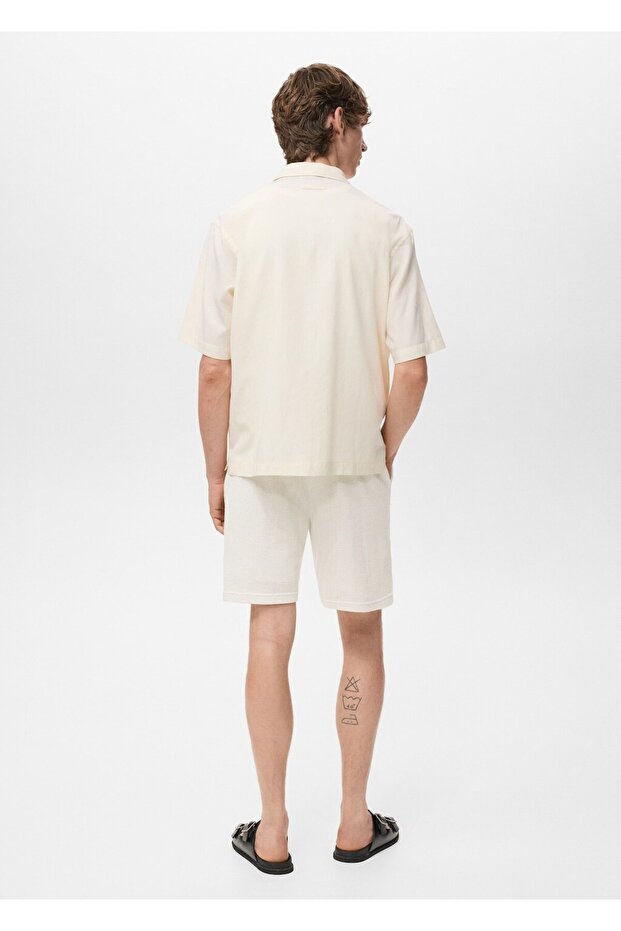 Kalıplı triko bermuda şort - 4