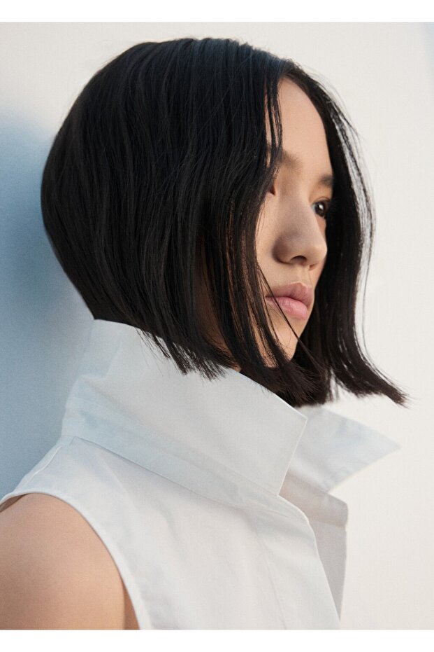 Kolsuz pamuklu gömlek - 6