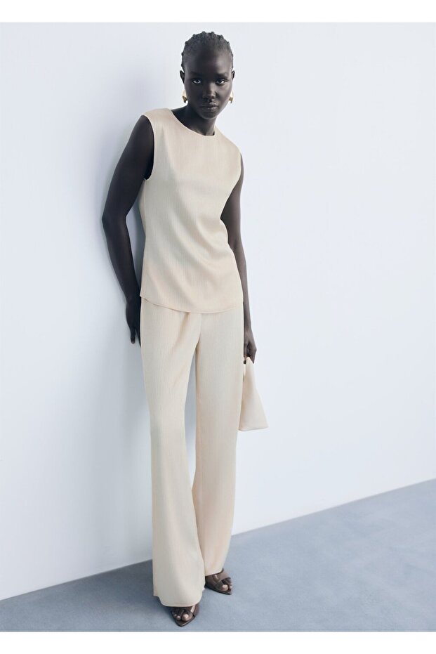 Pileli triko bluz - 2