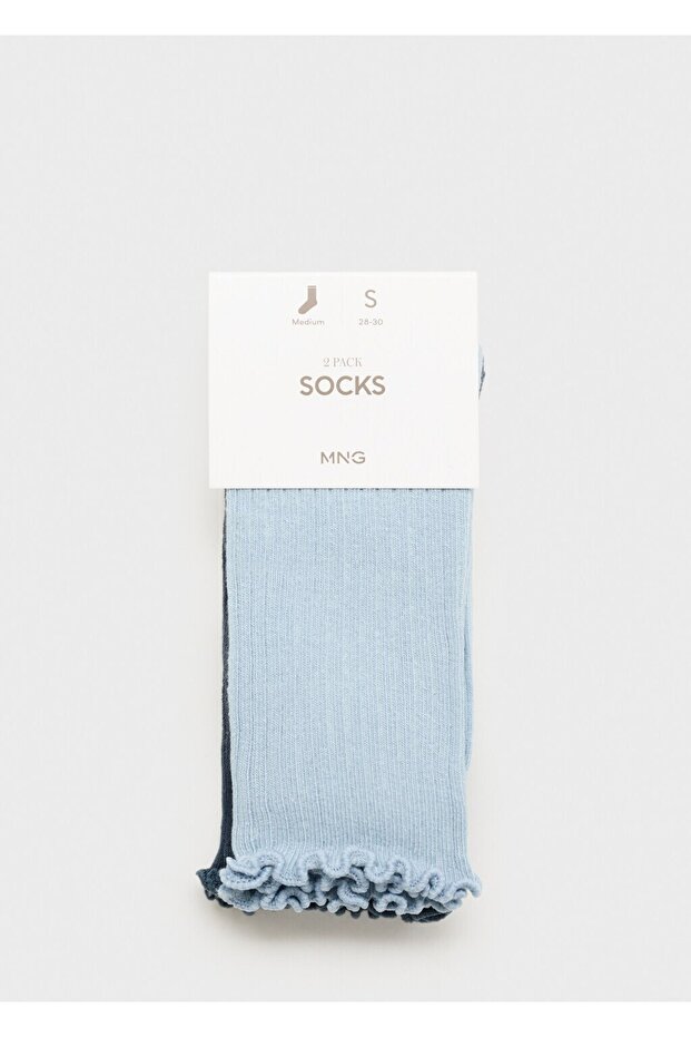 2'li lastikli örgü çorap - 4