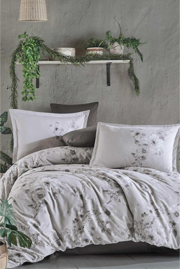 Satin Double Duvet Cover Set Paredes V1 Beige