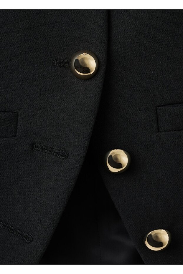 Mücevher düğmeli hakim yakalı ceket - 5