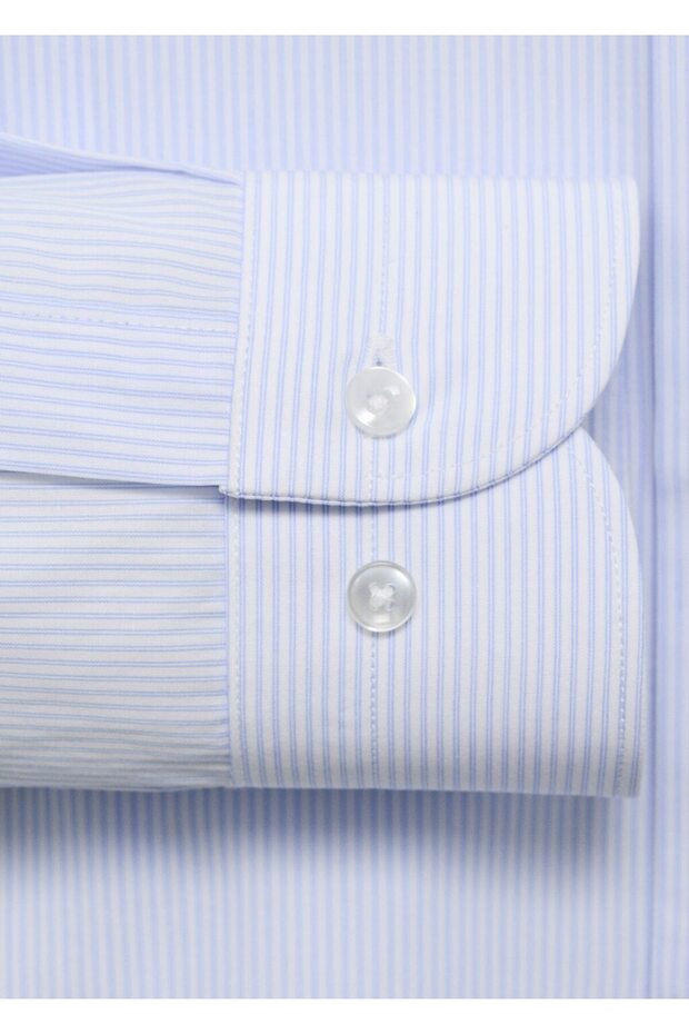 Slim fit ince çizgili gömlek - 5