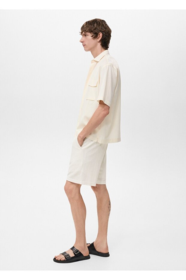 Kalıplı triko bermuda şort - 8