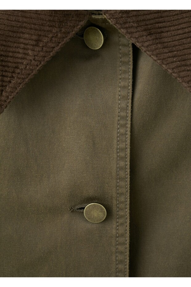 Kontrast yaka denim parka - 8