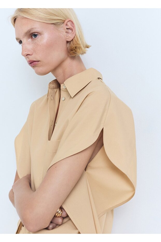 Kısa kollu oversize gömlek - 6