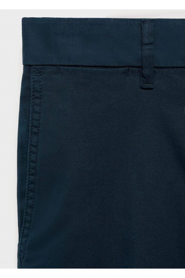 Dar kesim chino pamuklu bermuda şort - 5