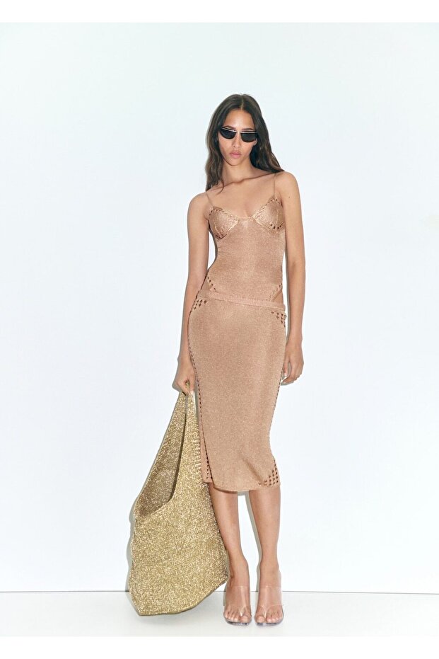 Durchbrochener, detaillierter Bleistiftrock - 2