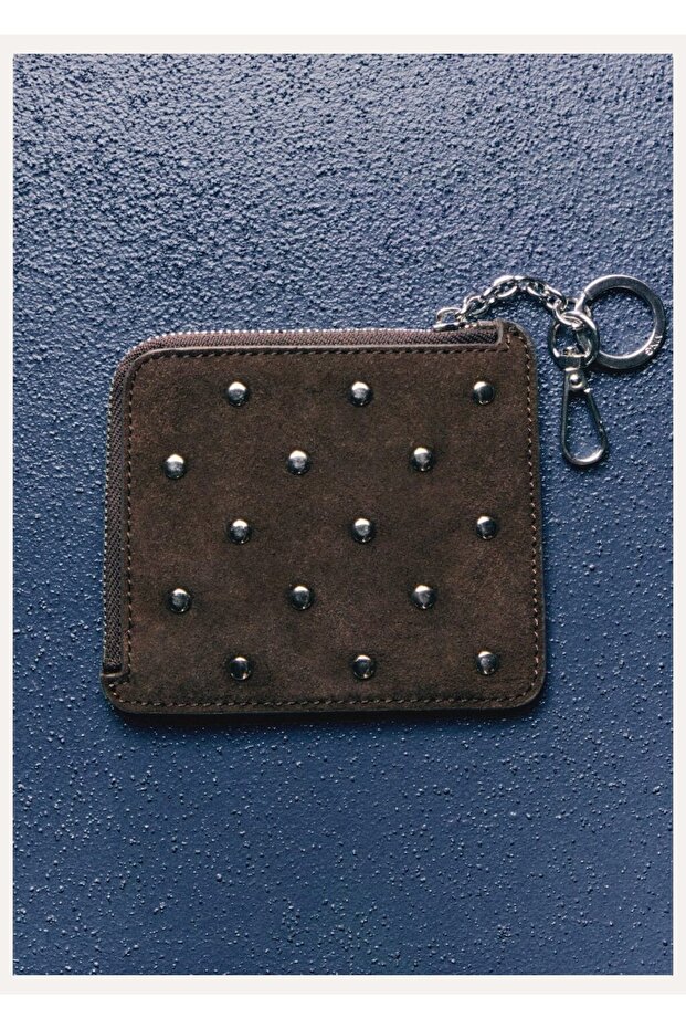 Zımba detaylı süet cüzdan - 3