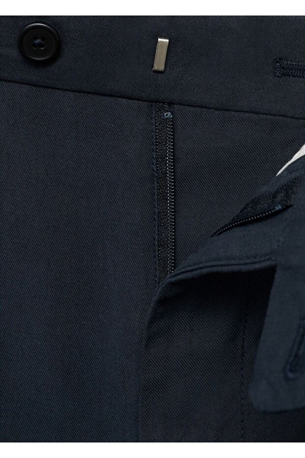 Tapered kesim pamuklu cropped pantolon - 5