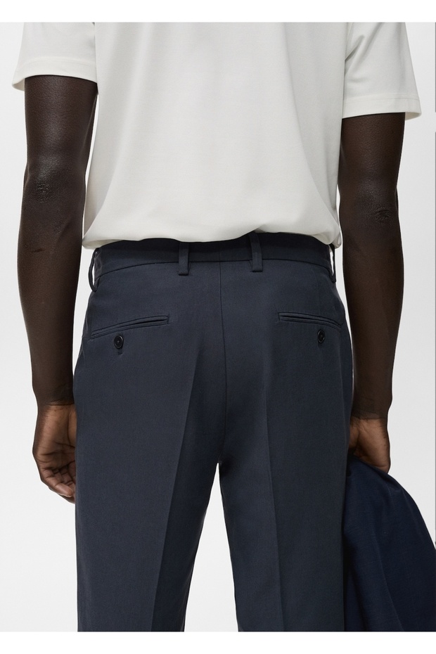 Tapered kesim pamuklu cropped pantolon - 8