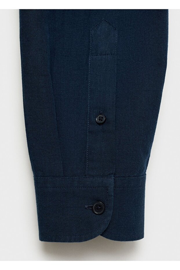 Hakim yaka keten gömlek - 5