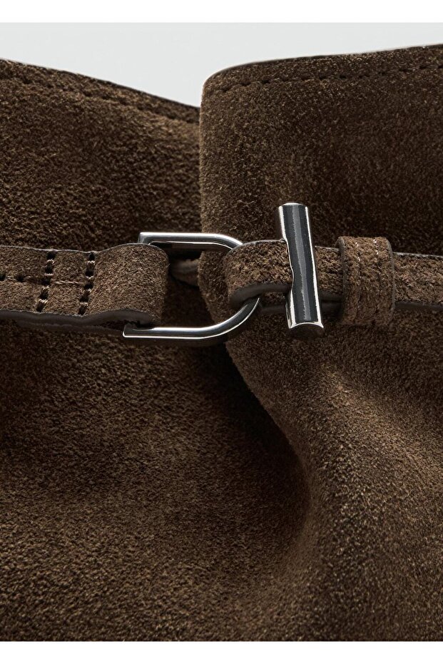 Süet omuzdan askılı çanta - 4