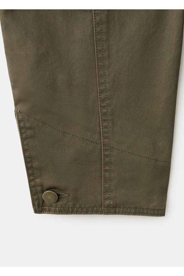 Kontrast yaka denim parka - 5