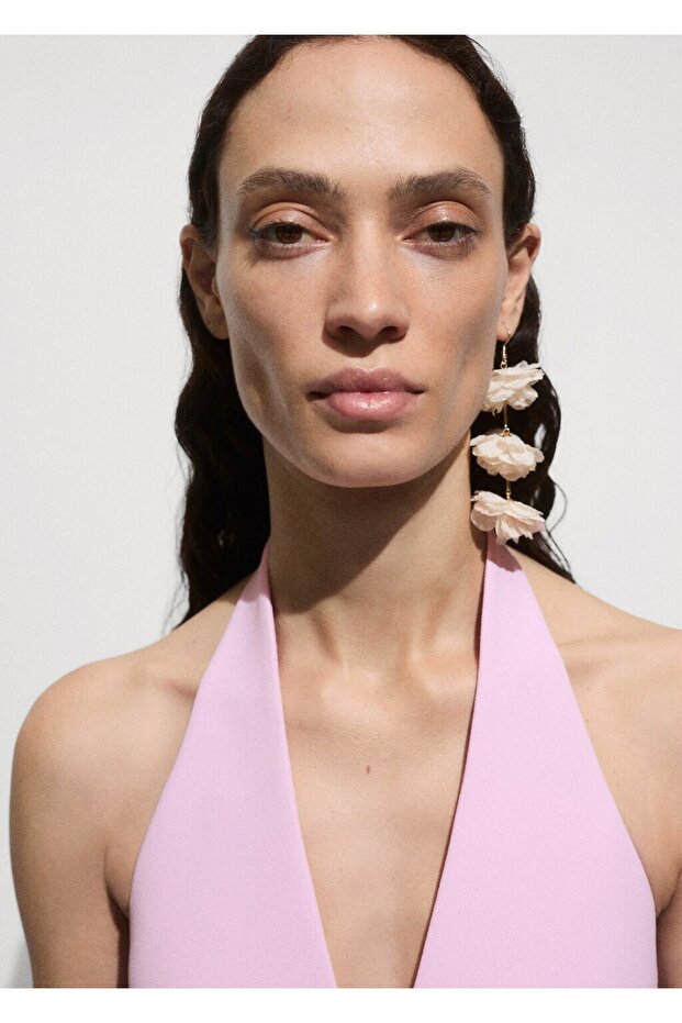 Halter yaka düğmeli yelek - 6