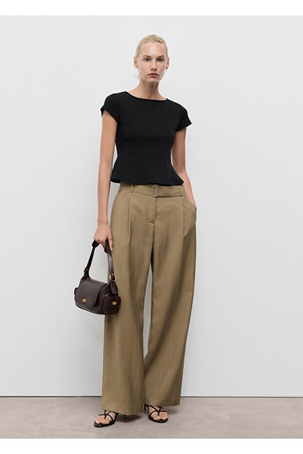 Pamuklu evaze tişört - 2