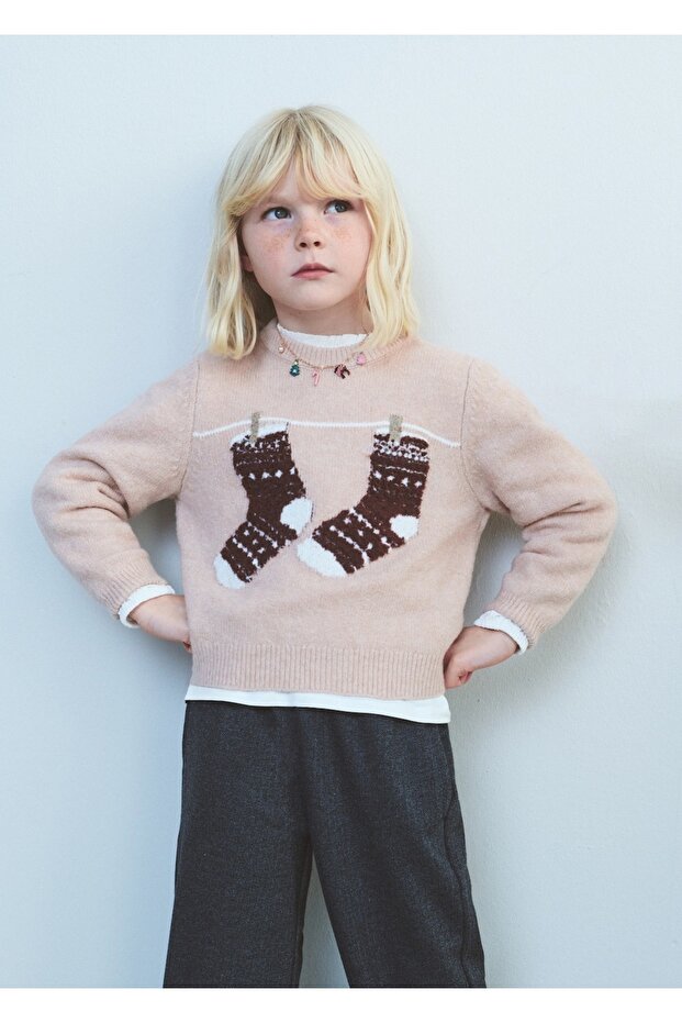 İşlemeli örgü kazak - 4