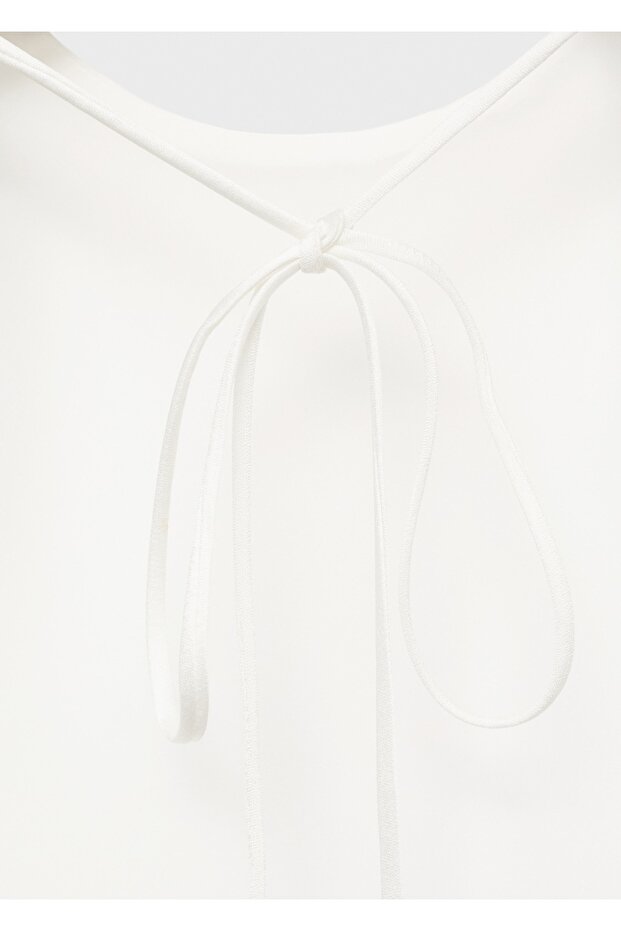 Saten asimetrik bluz - 5