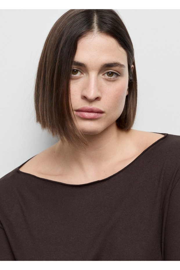 Kayık yaka tişört - 8