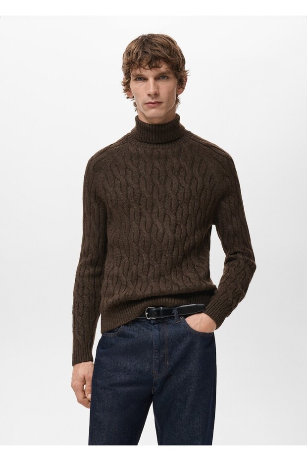 Boğazlı örgü kazak - 1