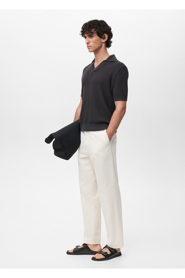 Kroşe pamuklu polo gömlek - 7