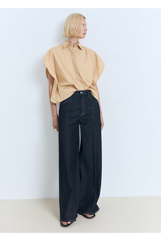 Kısa kollu oversize gömlek - 7