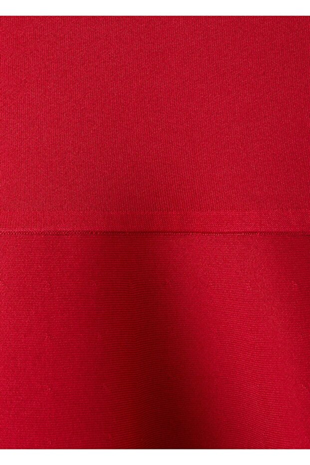 Düğmeli peplum triko elbise - 5