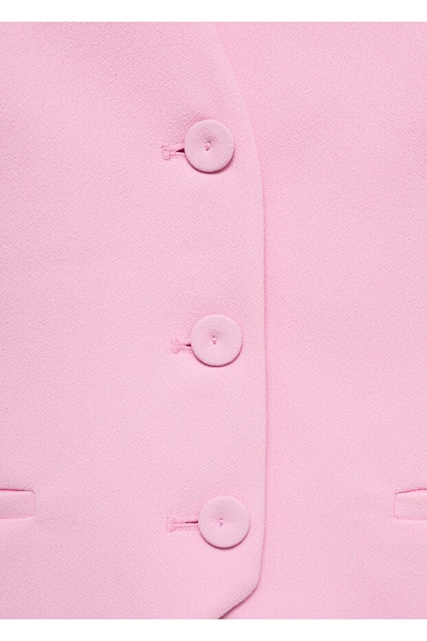 Halter yaka düğmeli yelek - 5