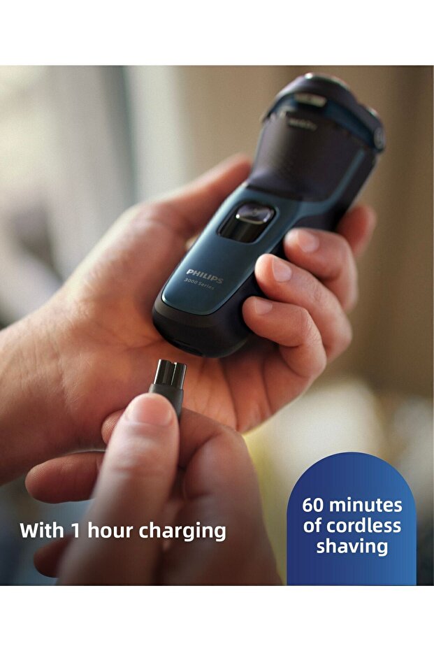 ماكينة حلاقة كهربائية للاستخدام الرطب والجاف من سلسلة Philips Shaver 3000 S3144/00 - 6
