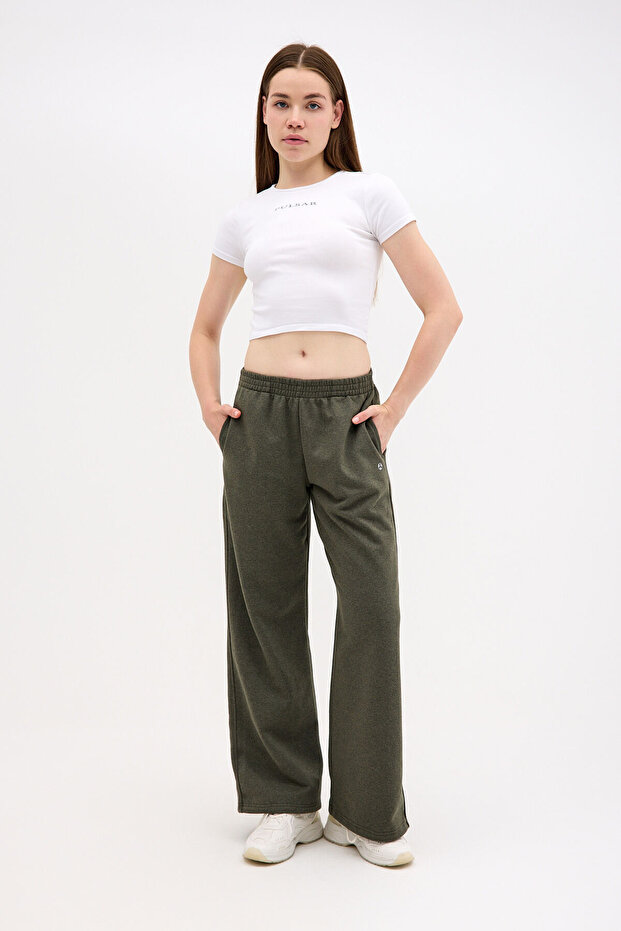 Basic Bol Paça Eşofman Altı Haki - 1