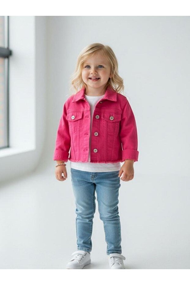 Kız Çocuk Kot Ceket - 5