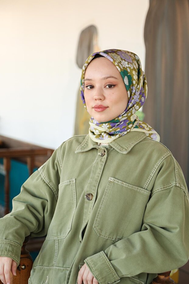 وشاح مودال بنقشة الزهور MDLV01-04