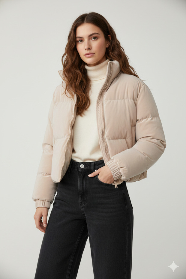 Şişme Mont Ekru - 1